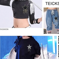 Vente en gros d'appliques à paillettes adhésives 3d en strass, fer à repasser sur étoiles de cristal, patchs pour vêtements