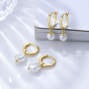 Perhiasan Mewah Perak 925 Berlapis Emas Anting Stud Drop Hoop Anting Gantung Grosir Fashion S925 Set Anting untuk Wanita - Product Image 5