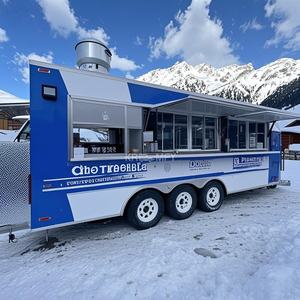 Mini camion de cuisine mobile carré pour la vente rapide de nourriture, équipé d'un chariot à hot-dogs pour la vente de glaces et de frites - Product Image 2