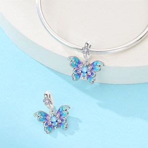 <span class=keywords><strong>Abalorios</strong></span> Originales de <span class=keywords><strong>Plata</strong></span> 925 con Forma de Mariposa, Compatibles con Pulseras Originales de 3 mm para Mujer, Joyería Fina DIY, Regalo, Gran Venta - Product Image 3