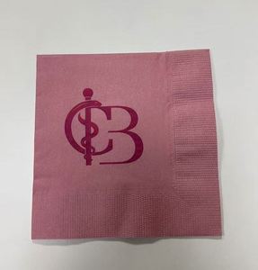 Serviettes de table jetables en pâte de bois, douces et absorbantes, à deux plis, imprimées avec logo personnalisé, colorées, pour fêtes, mariages, restaurants et cocktails - Product Image 4