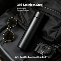 Mini Thermos Intelligent en Acier Inoxydable 316, Bouteille Isotherme Portable avec Affichage de Température, Vente en Gros, Logo Personnalisé