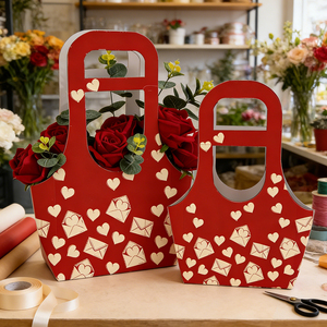 Bolsas de Regalo para el Día de San Valentín INUNION, Bolsas de Papel para <span class=keywords><strong>Floristería</strong></span>, Bolsas de Compras para Arreglos Florales - Product Image 6