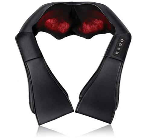 Электрический массажер для плеч, шиацу, подушка для массажа шеи и спины с подогревом для облегчения боли в мышцах, массажер