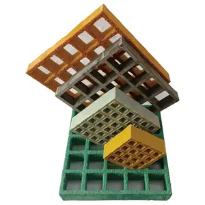 Building Materials Thickness 38mm sand surface grp grating anti slip Heavy duty molded grp grating for rail sector