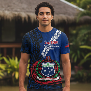 Camiseta de rugby <span class=keywords><strong>F</strong></span>.A.S.T. de Samoa Americana: Camiseta esencial de rugby para aficionados samoanos, camiseta de manga corta con cuello redondo y tótem samoano para hombre - Product Image 4