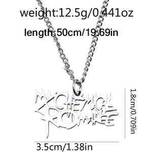 Il mio romanticismo chimico collane Rock Band in acciaio inox Cosplay collana pendente stile Vintage geometrico gioielli di moda regalo - Product Image 6