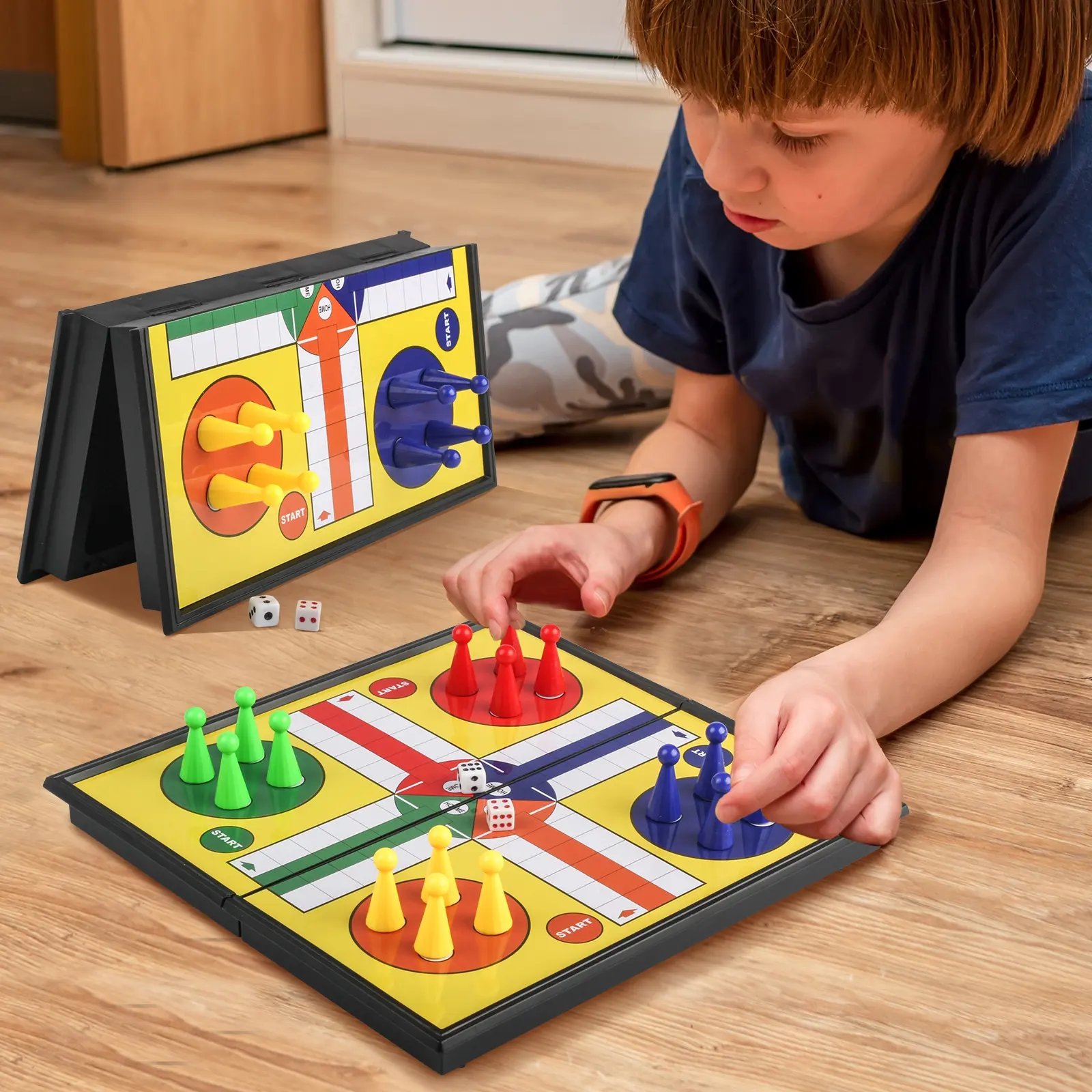 Faltbares Brett Magnetic Plastic Chess Ludo Spiel für Kinder