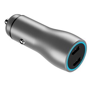 Allume-cigare universel à double port Double PD 30W <span class=keywords><strong>Total</strong></span> 60W Pd Mini adaptateur Type C Aluminium Charge rapide 30W Chargeur de voiture mobile - Product Image 1