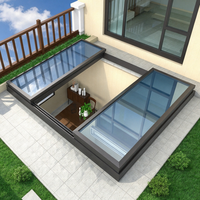 Couverture de piscine motorisée rétractable moderne en verre Low-E étanche de style chinois, avec cadre en alliage d'aluminium, pour extérieur et sous-sol