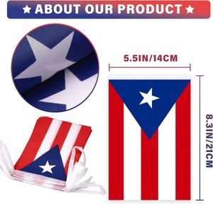 Banderín de Puerto Rico al por Mayor, Mini Guirnalda de Banderas de Puerto Rico para el Día Nacional del 12 de Junio - Product Image 2