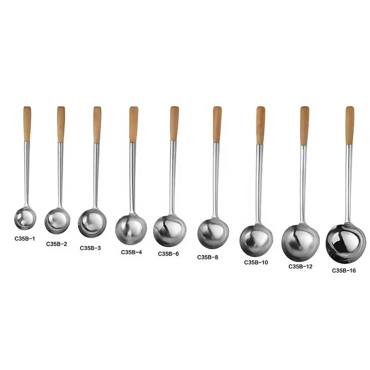 wooden handle kitchen utensils different types of ladle