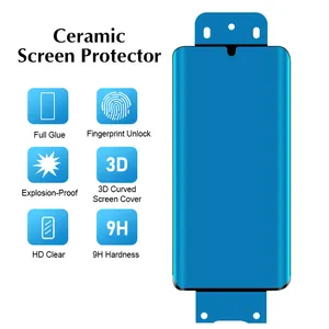 For Samsung Galaxy S23 S22 S21 Ultra 9H Hybrid Glass 3D Curved Ceramic Screen Protector With Easy-install Installation Kit