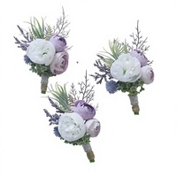 Bunga Persik Buatan untuk Pernikahan, Perayaan Bisnis, Boutonniere Tamu, Corsage, Corsage Pergelangan Tangan