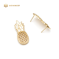 Étiquettes métalliques personnalisées HONMEO en forme d'ananas, étiquettes en relief pour chaussures, vêtements, logo, étiquette en métal pour jeans