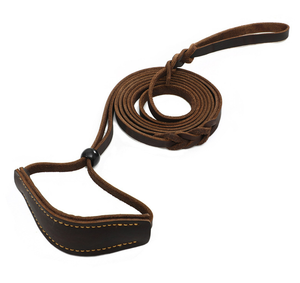 250cm starkes Hoch leistungs seil Geflochtenes integriertes Hunde halsband und Leine Verstellbares Anti-Kollisions-Halsband und Leine aus echtem Rindsleder - Product Image 1