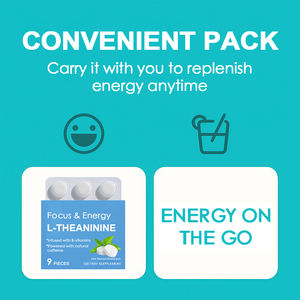 Suplemen kesehatan permen karet rasa Mint l-theanine suplemen kesehatan otak kunyah untuk dewasa untuk meningkatkan fokus dan energi - Product Image 4