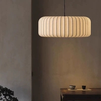 Lustre moderne japonais Wabi Sabi en tissu extensible pour salon, salle à manger, chambre à coucher, décoration intérieure, luminaire suspendu simple