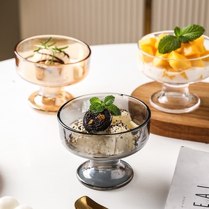 Remise d'usine bon marché Am Azon Hot Amber Grand bol à mélanger en verre Bol à salade rond en verre pour crème glacée - Product Image 6
