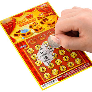 Impression couleur CMJN de loterie à gratter de gameplay personnalisé en gros direct d'usine <span class=keywords><strong>avec</strong></span> suivi du numéro de série unique - Product Image 1