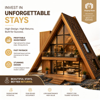 Cabane Modulaire Préfabriquée en Forme de Triangle avec Panneaux Solaires Durables et Modernes pour Projets Hôteliers et de Complexes de Vacances