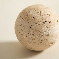 Sphère en marbre de pierre naturelle, décoration de luxe, cadeaux pour la maison, boule en travertin beige