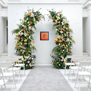 Décoration <span class=keywords><strong>de</strong></span> mariage personnalisée pour la mariée : Arrangements floraux <span class=keywords><strong>de</strong></span> lys sauvages, <span class=keywords><strong>Arche</strong></span> <span class=keywords><strong>de</strong></span> <span class=keywords><strong>jardin</strong></span> <span class=keywords><strong>en</strong></span> <span class=keywords><strong>fer</strong></span> forgé rose et orange - Product Image 1