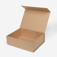 Boîte à rabat magnétique en carton kraft simple, personnalisable, biodégradable, pour emballage cadeau boutique