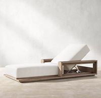 Chaise longue d'extérieur en teck résistante aux UV, écologique, pour hôtel, villa, piscine, luxe moderne