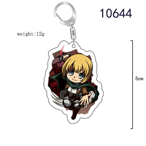 Llavero de Anime Ataque a los Titanes, Eren Jaeger, Mikasa Ackerman, Levi Ackerman, Hanji Zoe, <span class=keywords><strong>Erwin</strong></span> <span class=keywords><strong>Smith</strong></span>, Llavero Acrílico, Regalos Bonitos - Product Image 4