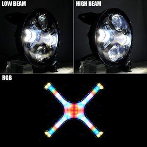 Faro LED Rotondo da 9 Pollici con Cambio Colore RGB X DRL, Doppio Proiettore 6000K, Fascio Alto/Basso per 4x4 SUV Pickup - Product Image 6