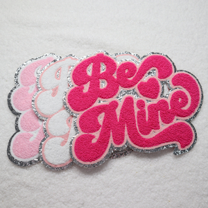 Designer Clothing Patches Large Valentines Heat Transfer Patches Valentines Chenille Iron on Patches - Product Image 2