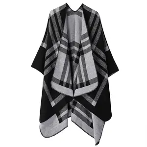 Newest Custom LOGO Autumn Winter Warm Poncho And Capes For Women Oversized Shawls Wraps Cashmere Pashmina Female Bufanda