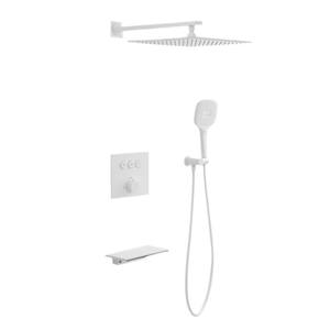 Cabezal <span class=keywords><strong>de</strong></span> ducha oculto montado en <span class=keywords><strong>la</strong></span> pared Juego <span class=keywords><strong>de</strong></span> ducha <span class=keywords><strong>de</strong></span> control <span class=keywords><strong>de</strong></span> temperatura Techo blanco Embedded Top Spray <span class=keywords><strong>Cascada</strong></span> Grifo Hot Melt - Product Image 1