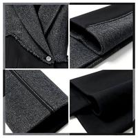 Gabardina Clásica Cruzada de Tweed Largo con Seda Orgánica Ecológica Minimalista para Mujer, Cálida para Todas las Estaciones, Personalizable OEM/ODM