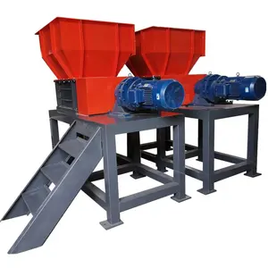 Automatische Schroot Fles Folie Lade Recycle Afval Band Hout Kartonnen Autoband Plastic Dubbele As Shredder Crusher