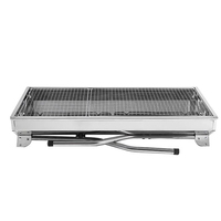 Support de barbecue pliable en acier inoxydable léger pour la vente en gros, idéal pour le camping en extérieur, barbecue au charbon de bois portable