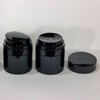Nouvel arrivage LZ Pack – Pot de crème rond de luxe noir en PP avec pompe à vide sans air, 15g, 30g, 50g, 100g