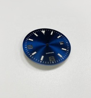 Cadran de montre mécanique automatique luxueux Sunray Brush, bleu marine avec remplissage blanc, index super lumineux