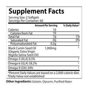 Aceite de Semilla de Comino Negro Orgánico Prensado en Frío de Marca Privada en Cápsulas Blandas, Suplemento Dietético para el Apoyo Inmunológico para Marcas OEM - Product Image 2