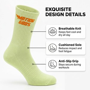 Chaussettes de sport personnalisées à logo, confortables, anti-humidité, en coton peigné, tricotées sans couture, pour le cyclisme, certifiées BSCI - Product Image 2