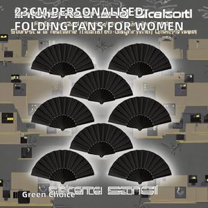 Abanicos de Mano Plegables de Plástico de 23 cm, Coloridos y Personalizados, Estilo Festivo para Mujeres, Accesorio de Juguete Modelo PS - Product Image 3