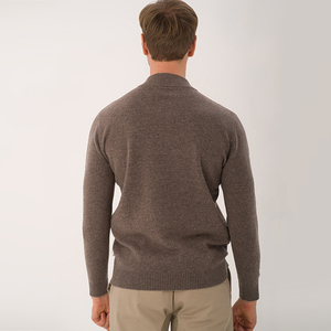 Pull en laine pour homme à demi-zip, tricoté à manches longues - Product Image 5
