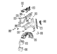 Fender Blocker Mucket Right for 2021-2025 Ram 1500 68442834AD