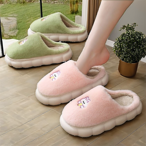 Pantuflas de Invierno para Mujer, con Forro de Felpa, Cálidas, con Suela Gruesa, Bordado de Dibujos Animados, para Todas las Estaciones, Incluyendo Verano, Primavera y Otoño - Product Image 2