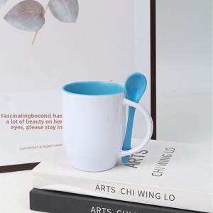 Thiết kế hiện đại Truyền nhiệt tráng gốm Mug côn Muỗng & màu sắc bên trong cup cho trở lại trường học thăng hoa - Product Image 3