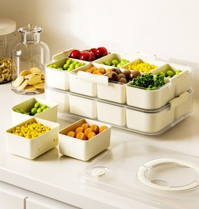 8-compartment food storage <b>container</b> spice box sealed refrigerator freezer storage box portable picnic - Product Image 1
