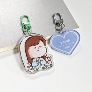 Porte-clés personnalisable imprimé double face arc-en-ciel, impression UV, style dessin animé, breloque en acrylique, design de porte-clés en plastique personnalisé - Product Image 2
