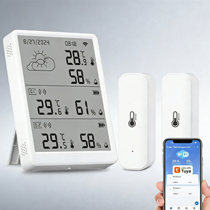 Nouveau moniteur de température et d'humidité intelligent Tuya <span class=keywords><strong>WiFi</strong></span> avec deux capteurs supplémentaires, alerte de notification, horloge <span class=keywords><strong>WiFi</strong></span> - Product Image 1