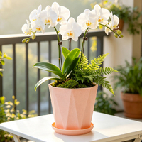 Pots de fleurs en plastique modernes à drainage automatique, pour intérieur/extérieur, jardinières de bureau durables, design minimaliste, vase de sol